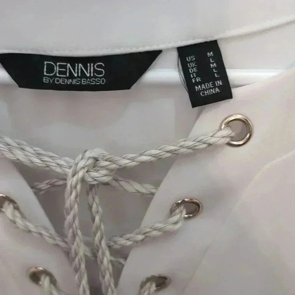 Dennis Basso Italia Knit Lace-Up Blouse - Picture 4 of 8